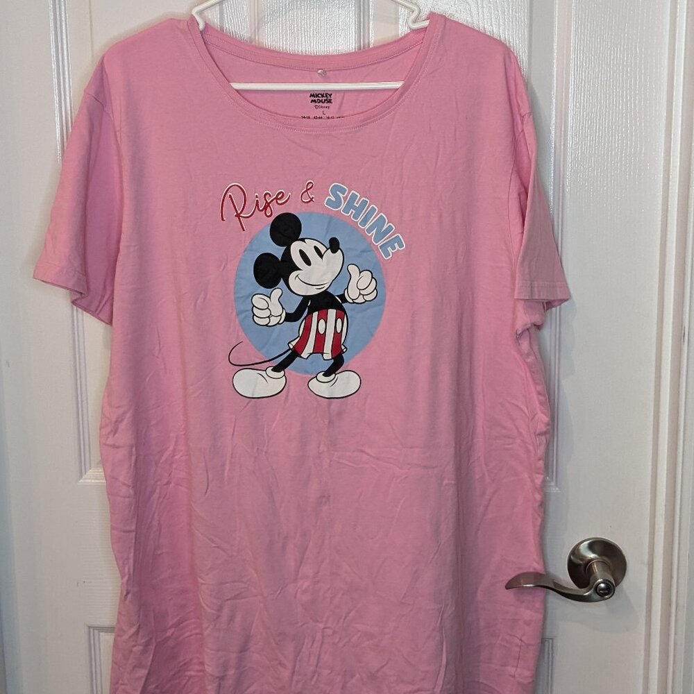 Disney Mickey Mouse Rise and Shine Nightgown Pink Size Large